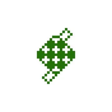 Ketupat Icon Pixel Stock Illustration