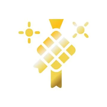 Ketupat icon solid gradient golden colour ramadan symbol illustration perfect Illustrazione stock
