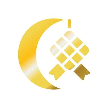 Ketupat icon solid gradient golden colour ramadan symbol illustration perfect イラスト素材