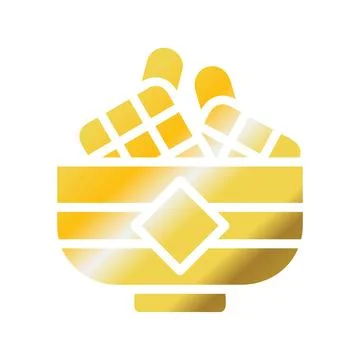 Ketupat icon solid gradient golden colour ramadan symbol illustration perfect イラスト素材
