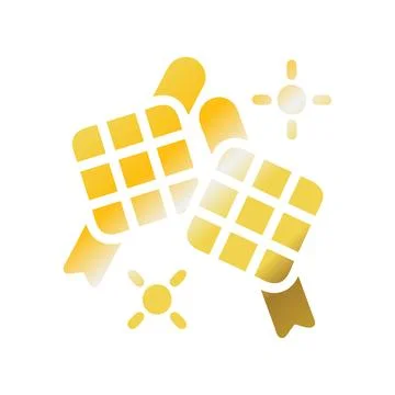 Ketupat icon solid gradient golden colour ramadan symbol illustration perfect Stock Illustration