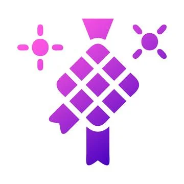 Ketupat icon solid gradient pink style ramadan illustration vector element .. Stock Illustration