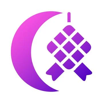 Ketupat icon solid gradient pink style ramadan illustration vector element .. Stock Illustration