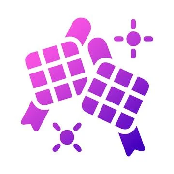 Ketupat icon solid gradient pink style ramadan illustration vector element .. Illustrazione stock