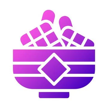 Ketupat icon solid gradient pink style ramadan illustration vector element .. Stock Illustration
