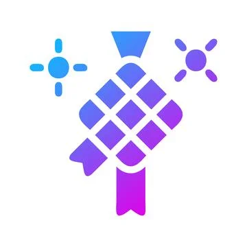 Ketupat icon solid gradient purple style ramadan illustration vector elemen.. Illustrazione stock