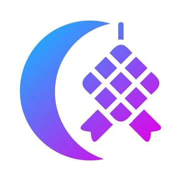 Ketupat icon solid gradient purple style ramadan illustration vector elemen.. Stock Illustration