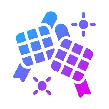 Ketupat icon solid gradient purple style ramadan illustration vector elemen.. Illustrazione stock