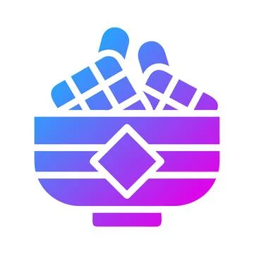 Ketupat icon solid gradient purple style ramadan illustration vector elemen.. Illustrazione stock