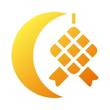 Ketupat icon solid gradient yellow style ramadan illustration vector elemen.. イラスト素材