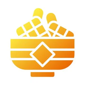Ketupat icon solid gradient yellow style ramadan illustration vector elemen.. イラスト素材