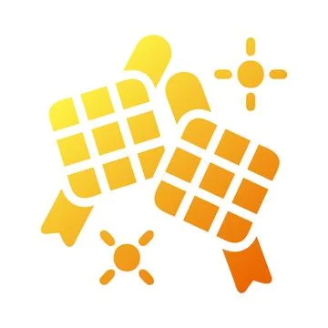 Ketupat icon solid gradient yellow style ramadan illustration vector elemen.. Illustrazione stock