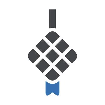 Ketupat icon solid grey blue style ramadan illustration vector element and .. Stock Illustration