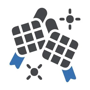 Ketupat icon solid grey blue style ramadan illustration vector element and .. イラスト素材