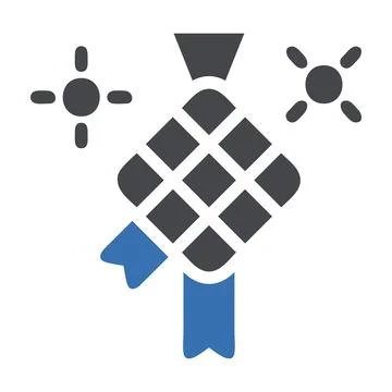 Ketupat icon solid grey blue style ramadan illustration vector element and .. Illustrazione stock