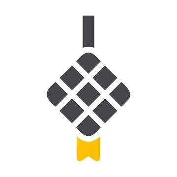 Ketupat icon solid grey yellow style ramadan illustration vector element an.. Illustrazione stock