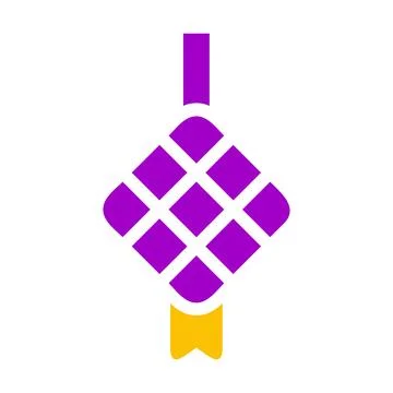 Ketupat icon solid purple yellow style ramadan illustration vector element .. イラスト素材