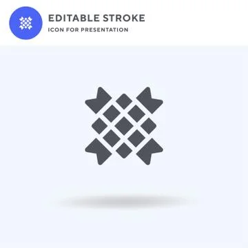 Ketupat icon vector, filled flat sign, solid pictogram isolated on white, logo Illustrazione stock