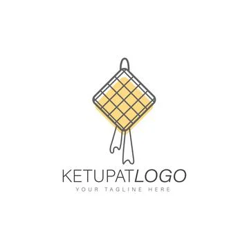 Ketupat logo design linear style Stock Illustration