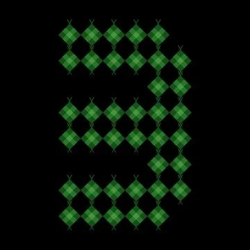 Ketupat number "3" shape. Eid al-Fitr and Adha holiday dishes. Ketupat in o.. Stock Illustration