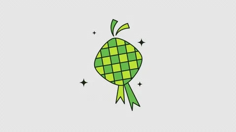 Ketupat or rice dumpling animation Video stock 332836310