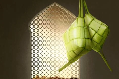 Ketupat or rice dumpling for Eid Mubarak Stock Illustration