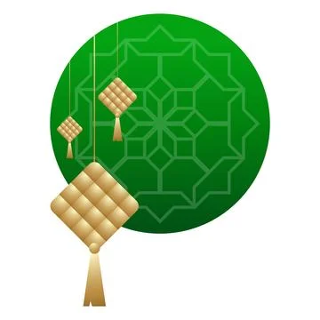 Ketupat vector illustration on white background Stock Illustration
