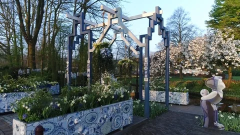 Keukenhof Delft blauw Stock Footage
