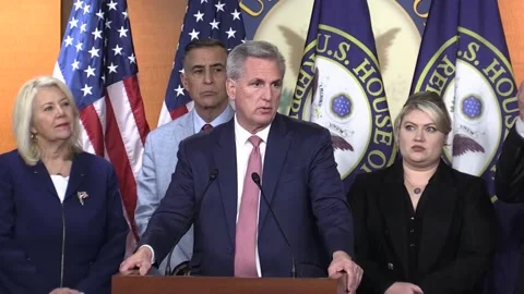 Kevin McCarthy blasts Biden for plan to lift Title 42, WASHINGTON DC, US - 05 Ap Stock Footage 204119752