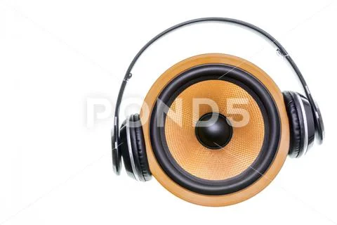Kevlar Speaker With Headphones Stock Photos