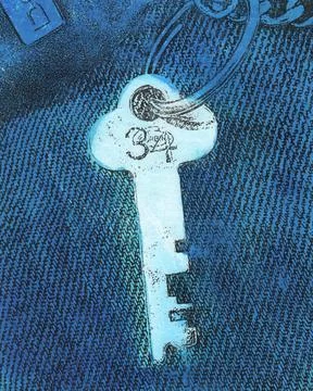 Key 34 in Blue Stock Illustration