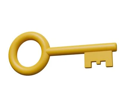 Key 3d icon. 3d render cartoon minimal icon illustration Illustrazione stock