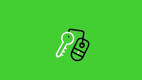 Key access animated icon on bright green screen background Stock Footage 314767461