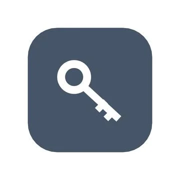 Key Access Icon Color Rounded Square Button Business Finance Symbol Vector Stock Illustration