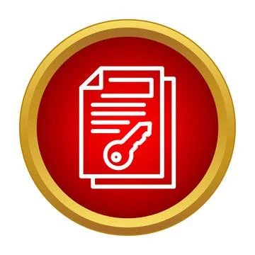 Key access unlocking encrypted sensitive digital document files icon Illustrazione stock