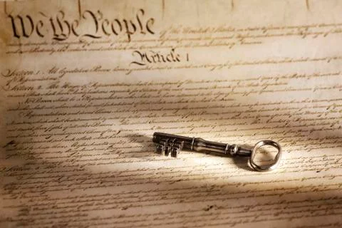 Key to the american constitution Stock Photos