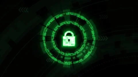 The key and circle security and firewall  graphic on green background, The se Stock Photos