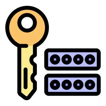 Key and combination lock representing security and access control Stock Illustration