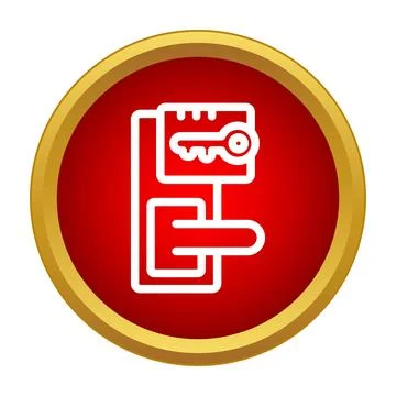 Key and door handle access security icon Stock Illustration