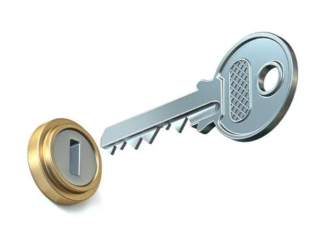 Key and keyhole 3D Stock Illustration