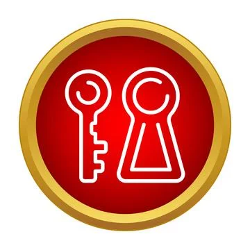 Key and keyhole graphic representing security access icon Stockillustratie