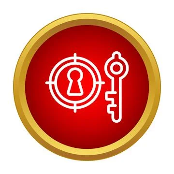 Key and keyhole in target offering solution Illustrazione stock