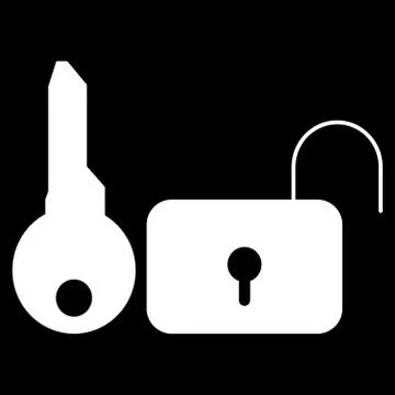 Key and lock   it is the white color icon . イラスト素材