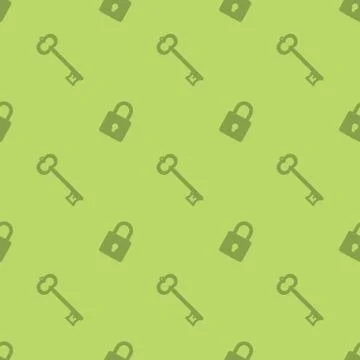 Key And Lock Seamless Pattern Silhouette Background Stock Illustration