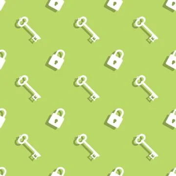 Key And Lock Seamless Pattern Background Illustrazione stock