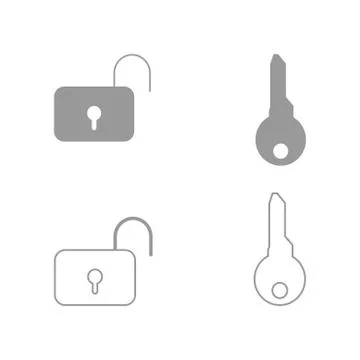 Key and lock  set  icon . Stock Illustration