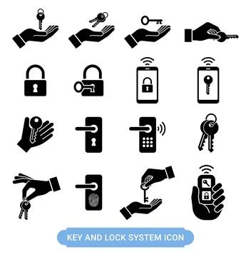 Key and lock system symbol icon Stock-Illustration