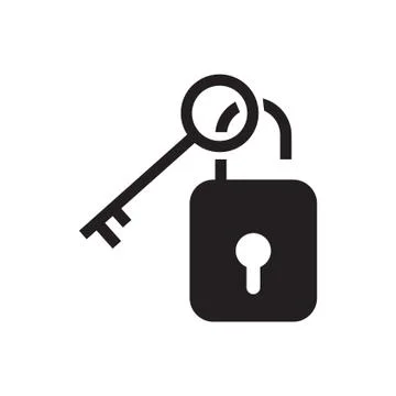 Key and lock vector icon logo design Stock Illustration