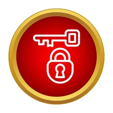 Key and padlock icon representing security and privacy Stock Illustration