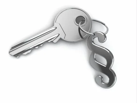 Key and paragraph. 3d Stock Illustration